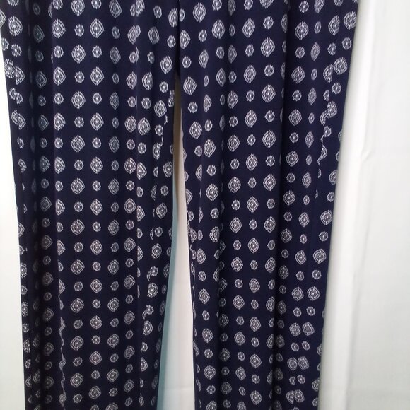Vince Camuto Pants Women S Pull On Elastic Waist Soft Stretched Pattern Blue - Picture 5 of 16